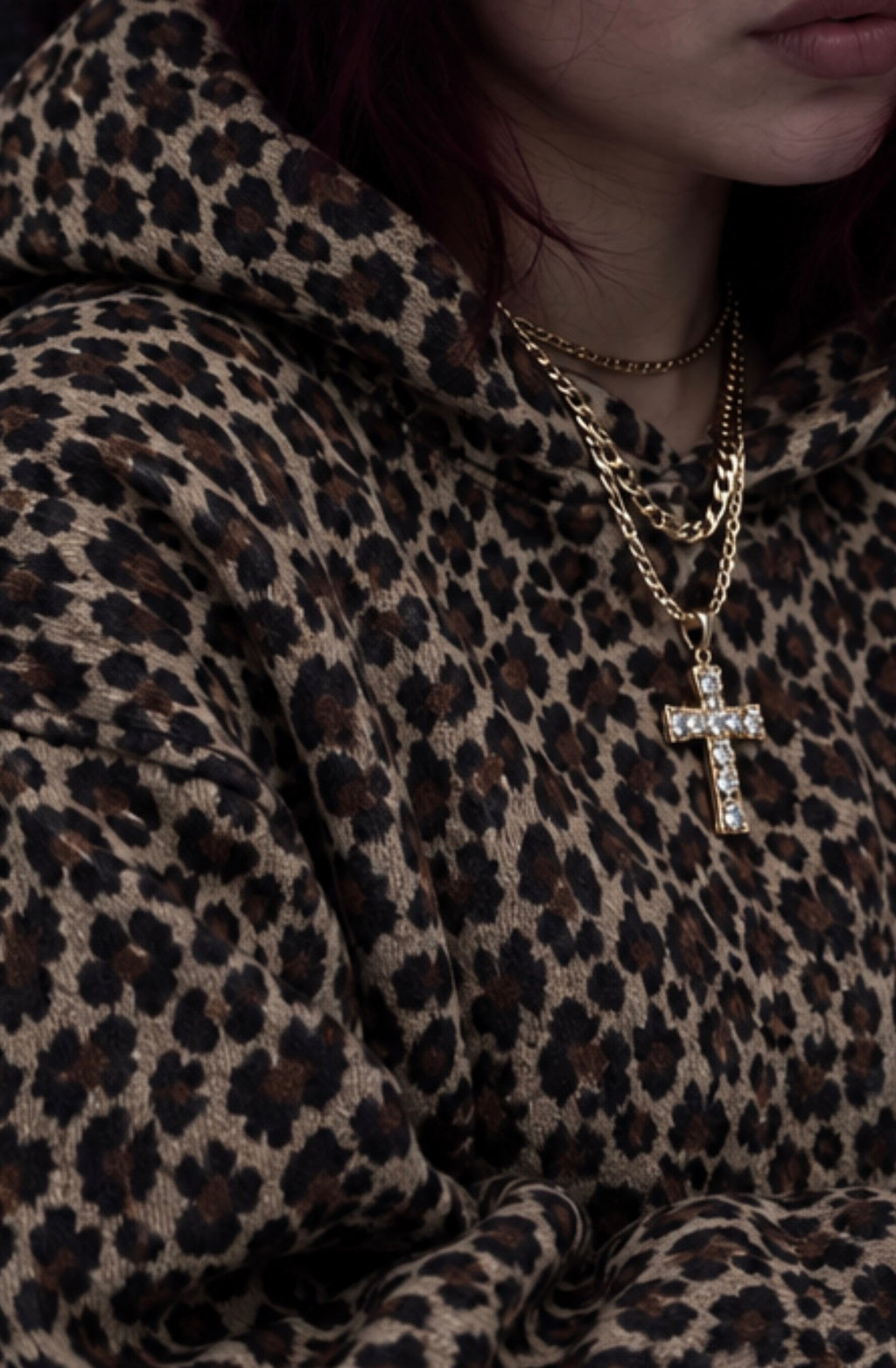 VCM Oversized Leopard Print Hoodie