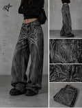 Spider Embroidery Patch Jeans