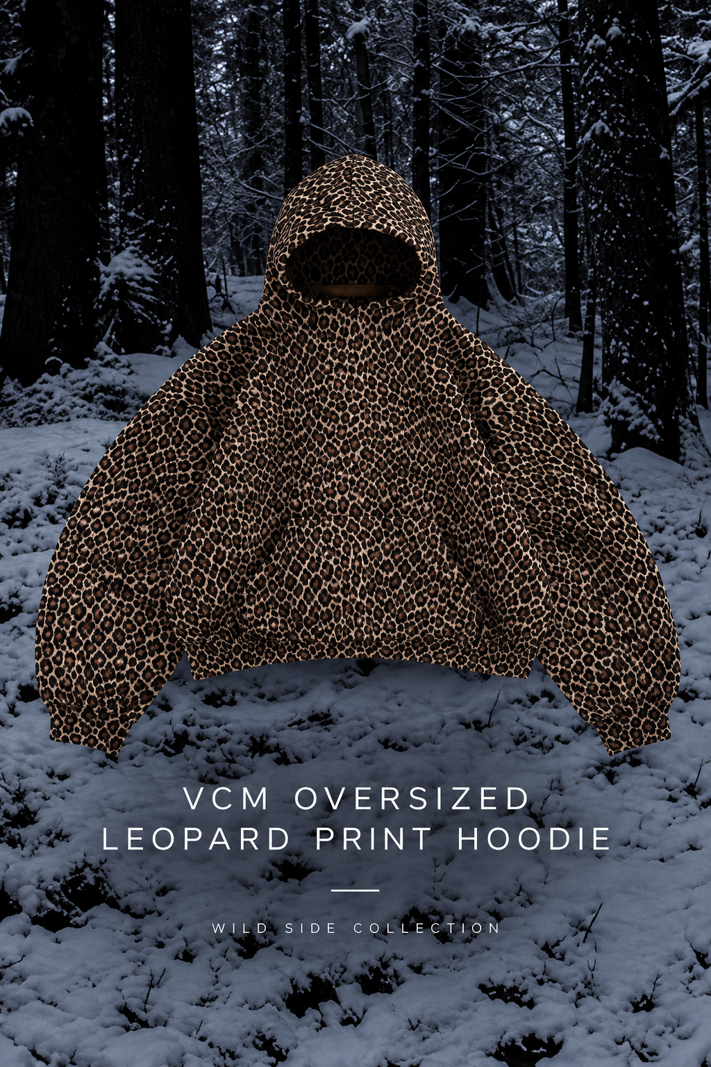 VCM Oversized Leopard Print Hoodie